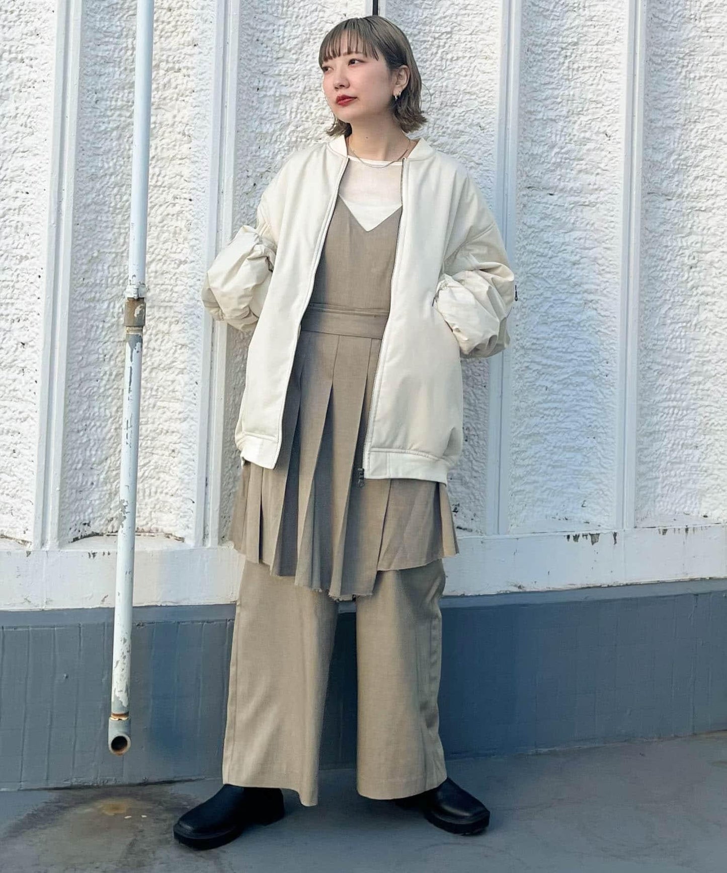 百褶裙套裝揹帶褲