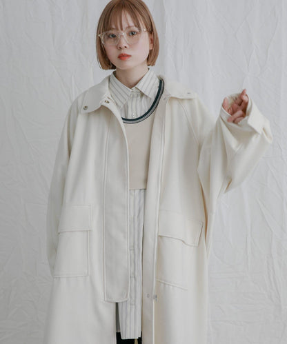 立領圈圈呢大衣