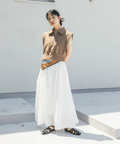 肩部褶皺拉鍊衛衣