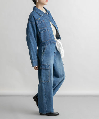 弧形工裝牛仔褲