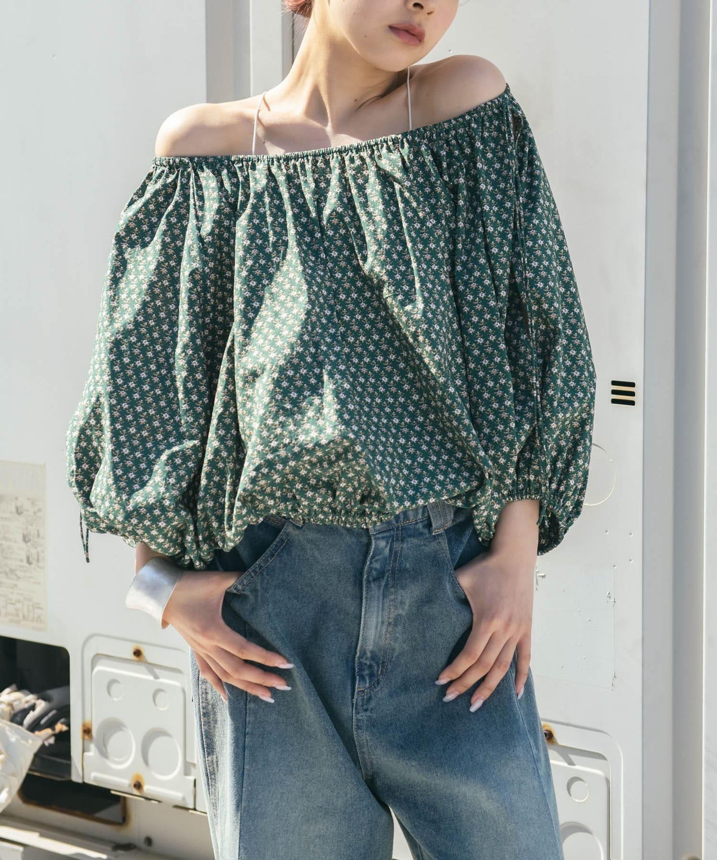 2WAY花卉印花襯衫