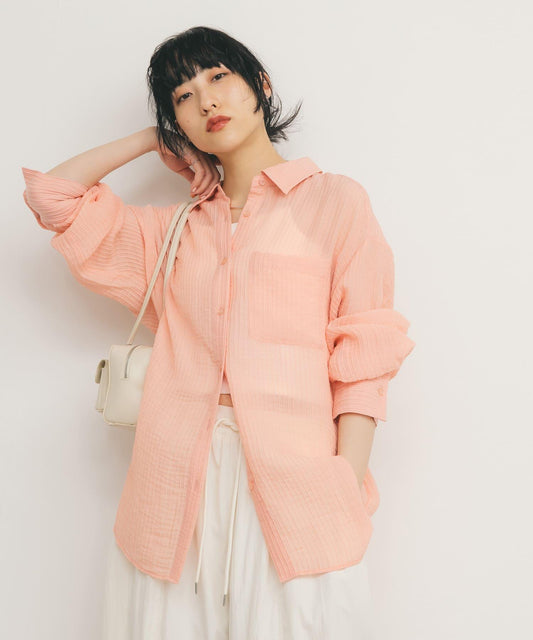 2WAY透視條紋襯衫