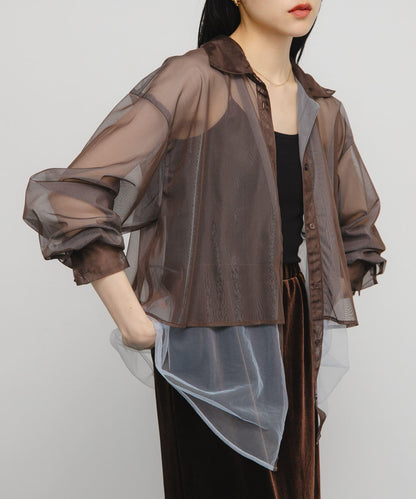 網紗疊層襯衫