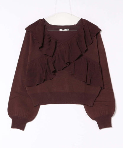 【RMAF】交叉荷葉邊針織衫