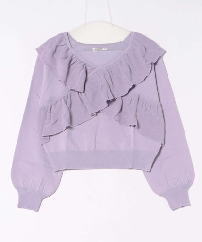 【RMAF】交叉荷葉邊針織衫