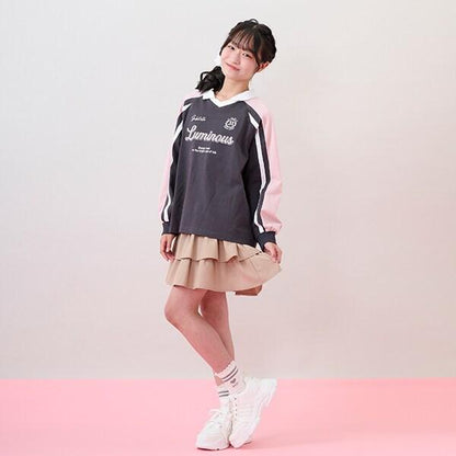 帶心形扣帶分層裙褲