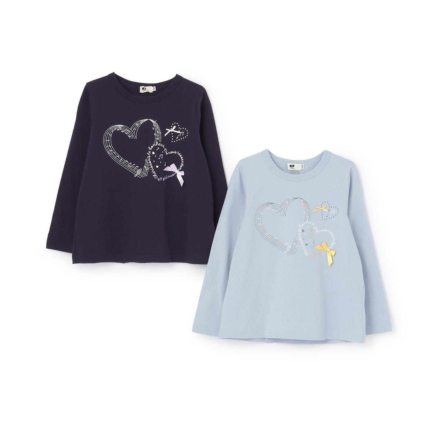 愛心與音樂圖案長袖T恤