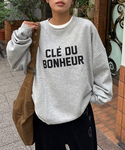 CLE'DU寬鬆版型字母印花衛衣