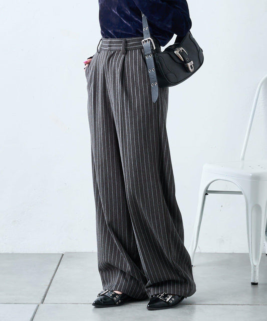 【w closet】條紋線條長褲