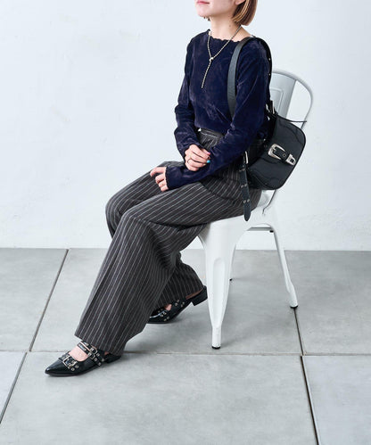 【w closet】條紋線條長褲