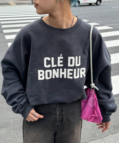 CLE'DU寬鬆版型字母印花衛衣