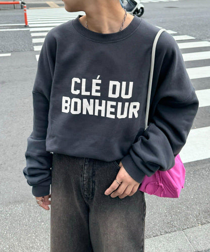 CLE'DU寬鬆版型字母印花衛衣