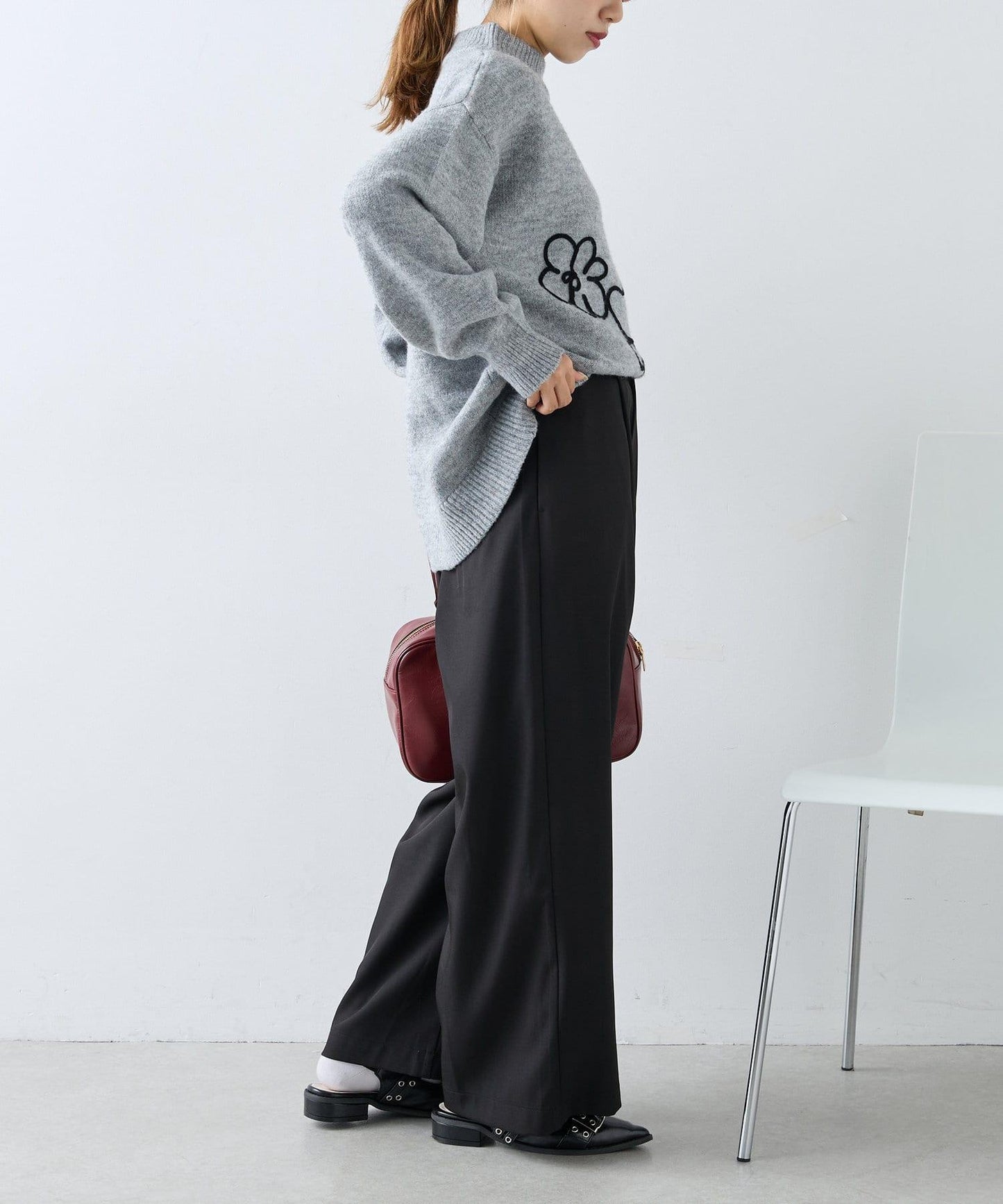 【w closet】寬鬆直筒西裝褲