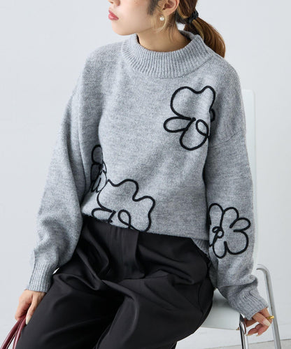 【w closet】鏤空蕾絲針織套頭衫