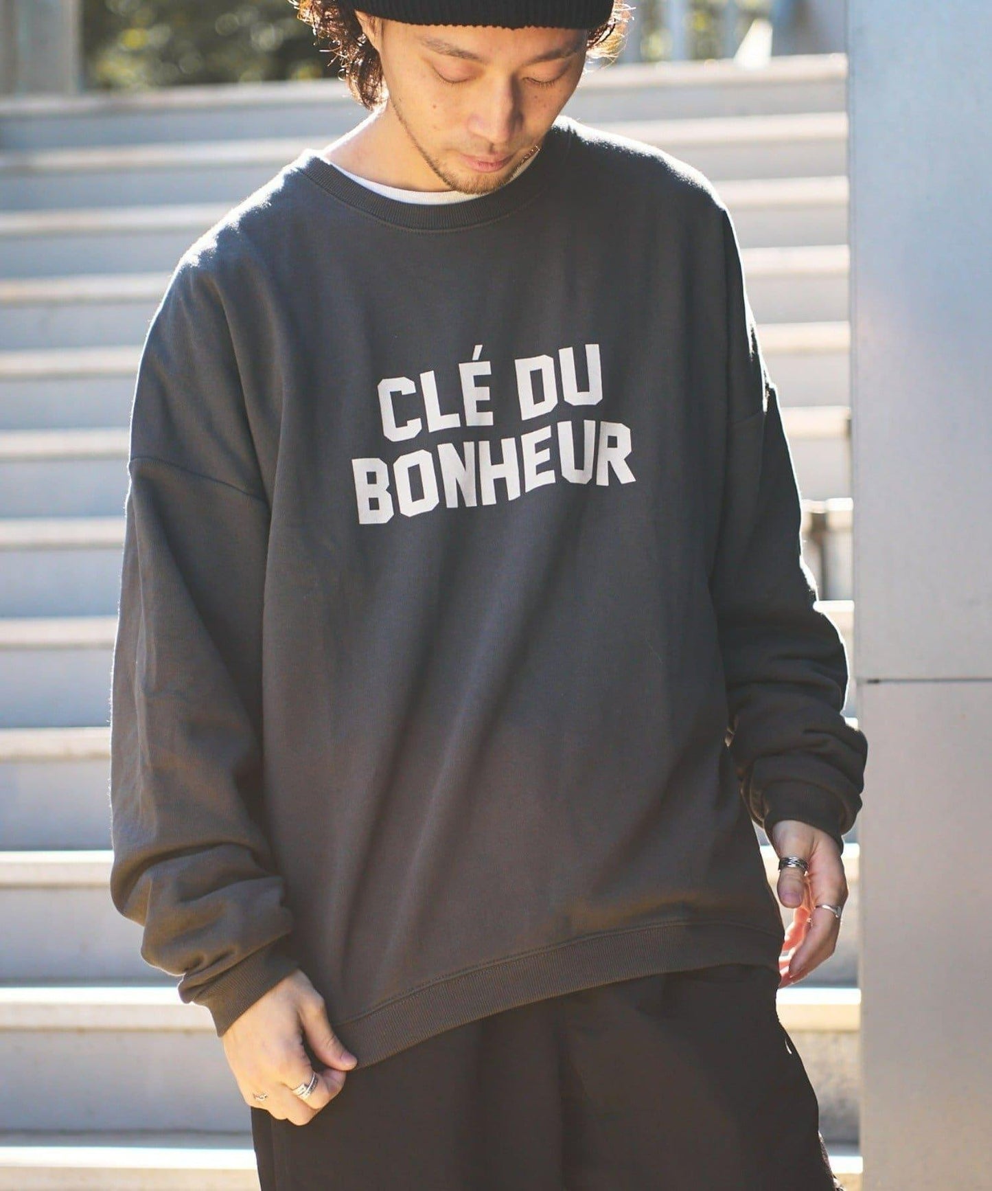 CLE'DU寬鬆版型字母印花衛衣