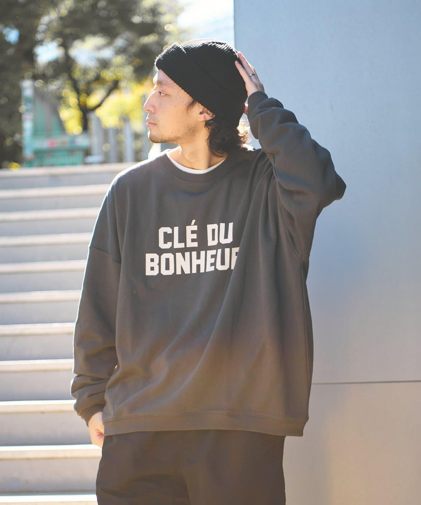 CLE'DU寬鬆版型字母印花衛衣