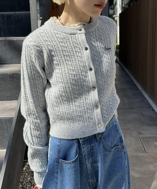 【w closet】麻花刺繡開衫