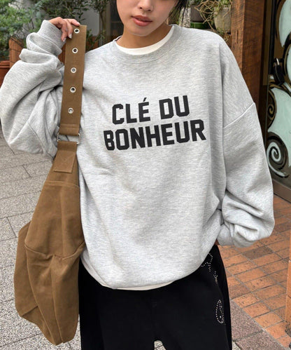 CLE'DU寬鬆版型字母印花衛衣