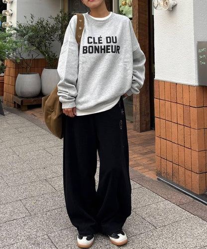 CLE'DU寬鬆版型字母印花衛衣