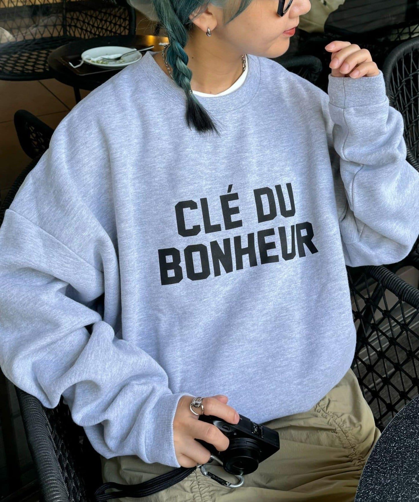 CLE'DU寬鬆版型字母印花衛衣