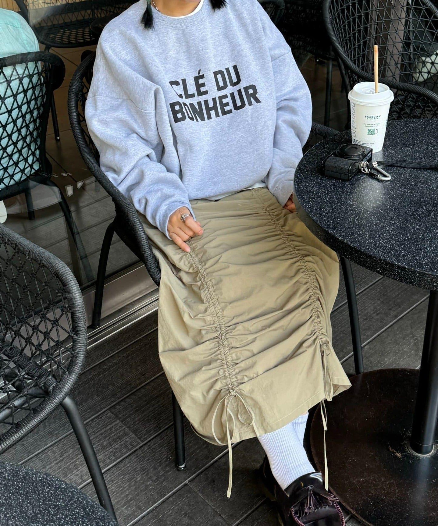 CLE'DU寬鬆版型字母印花衛衣