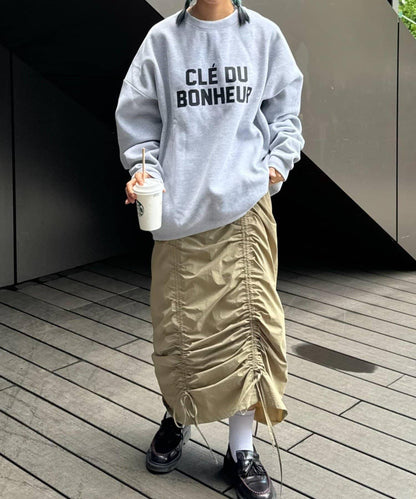 CLE'DU寬鬆版型字母印花衛衣