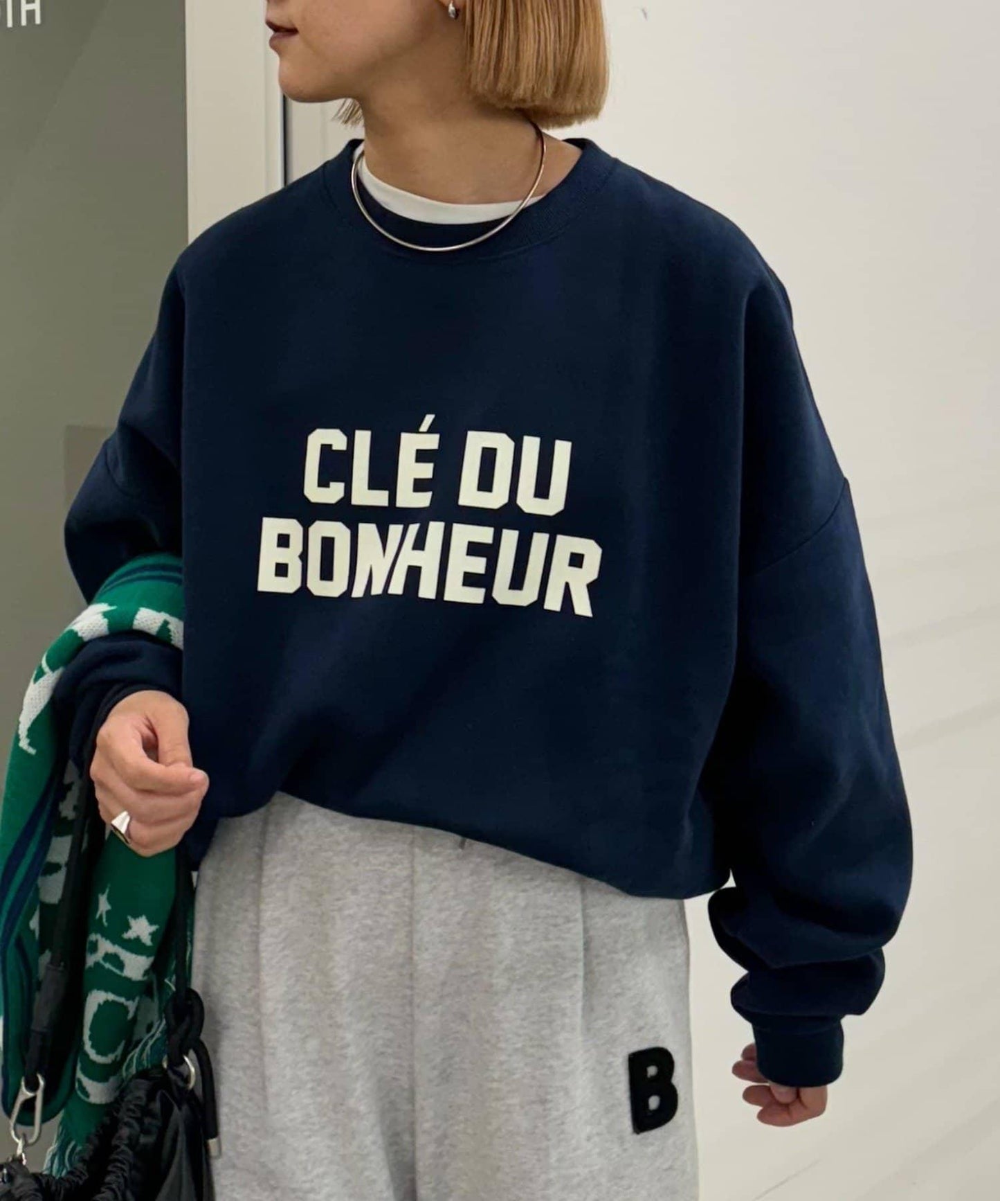 CLE'DU寬鬆版型字母印花衛衣