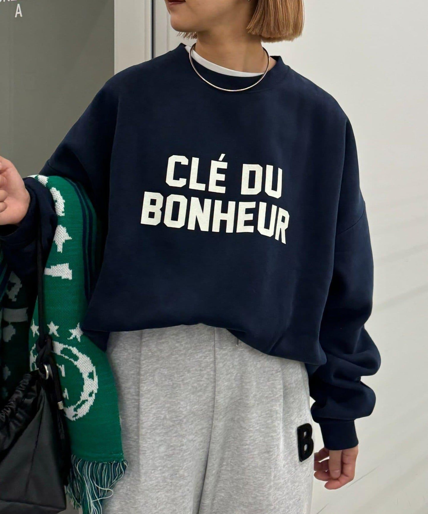 CLE'DU寬鬆版型字母印花衛衣