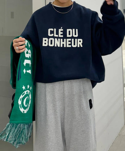 CLE'DU寬鬆版型字母印花衛衣