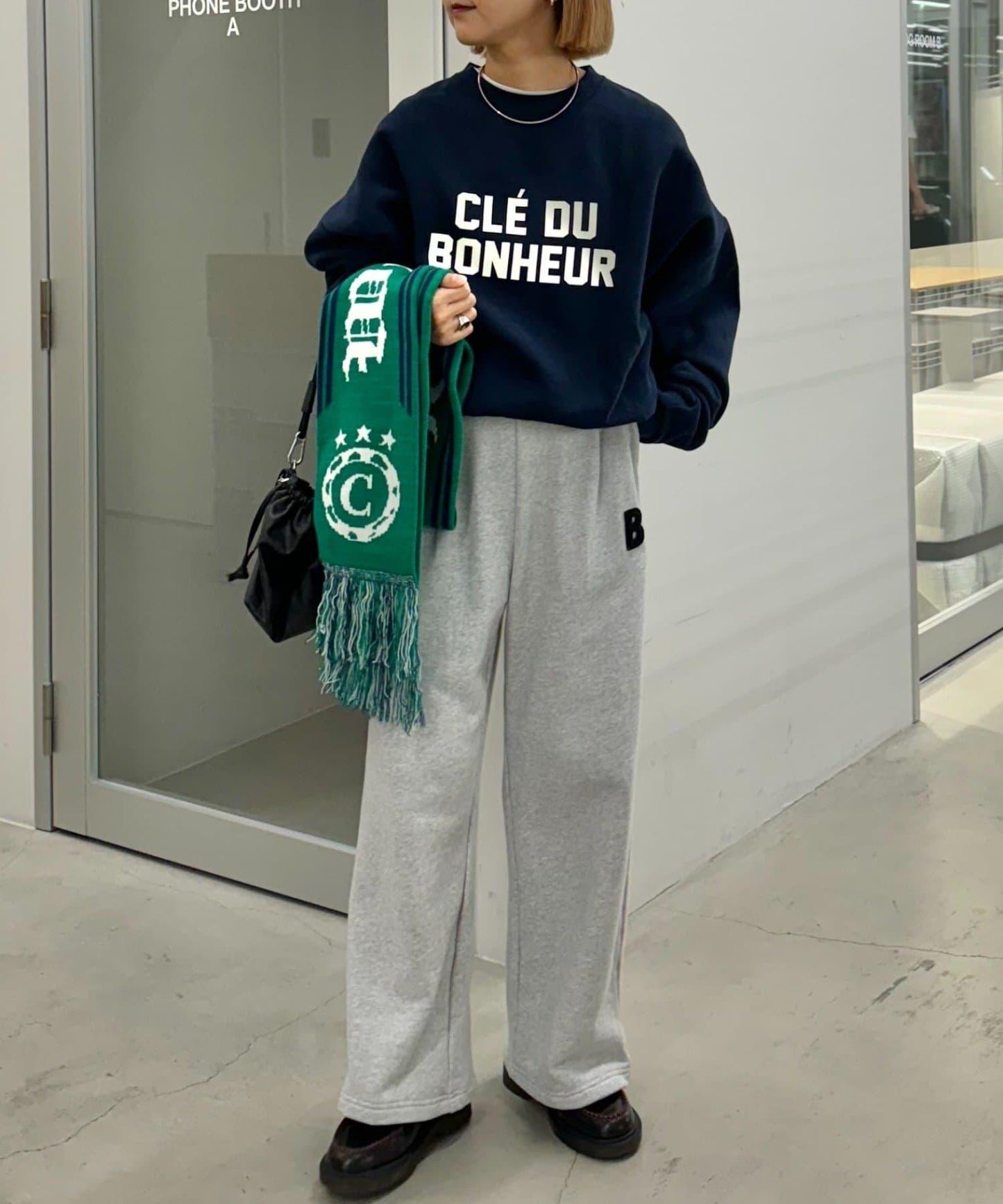 CLE'DU寬鬆版型字母印花衛衣