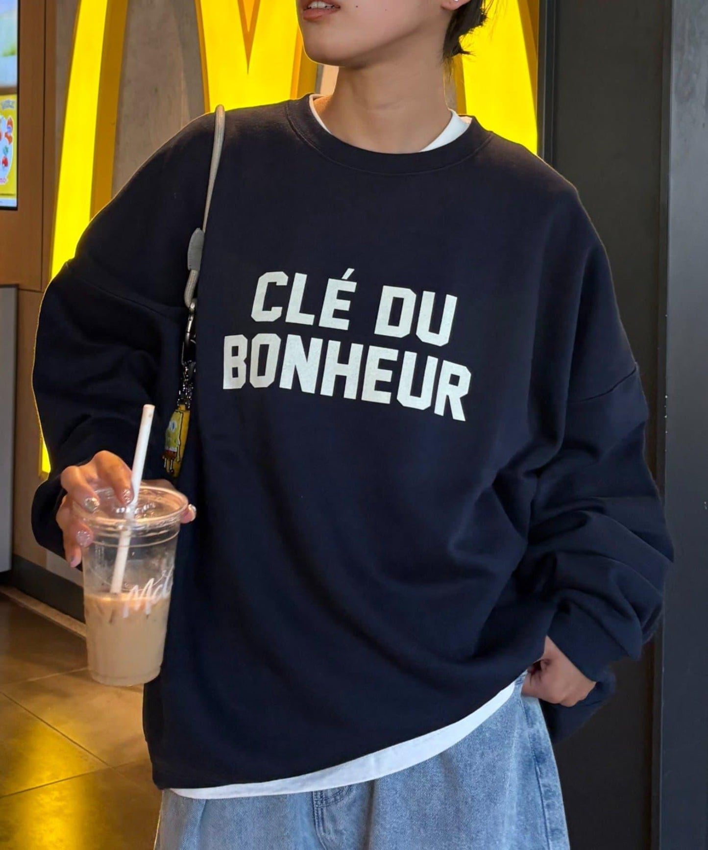 CLE'DU寬鬆版型字母印花衛衣