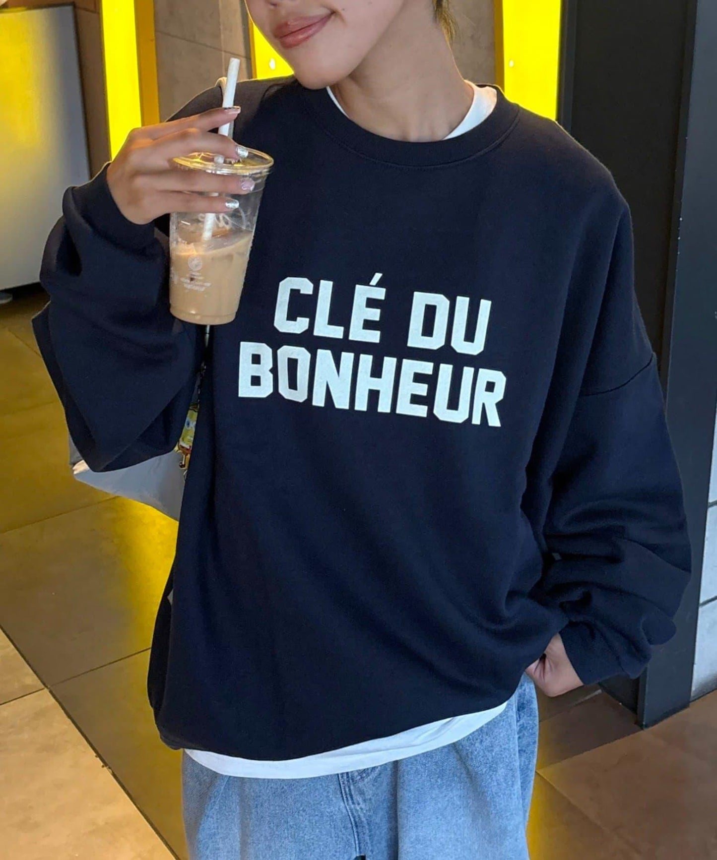 CLE'DU寬鬆版型字母印花衛衣