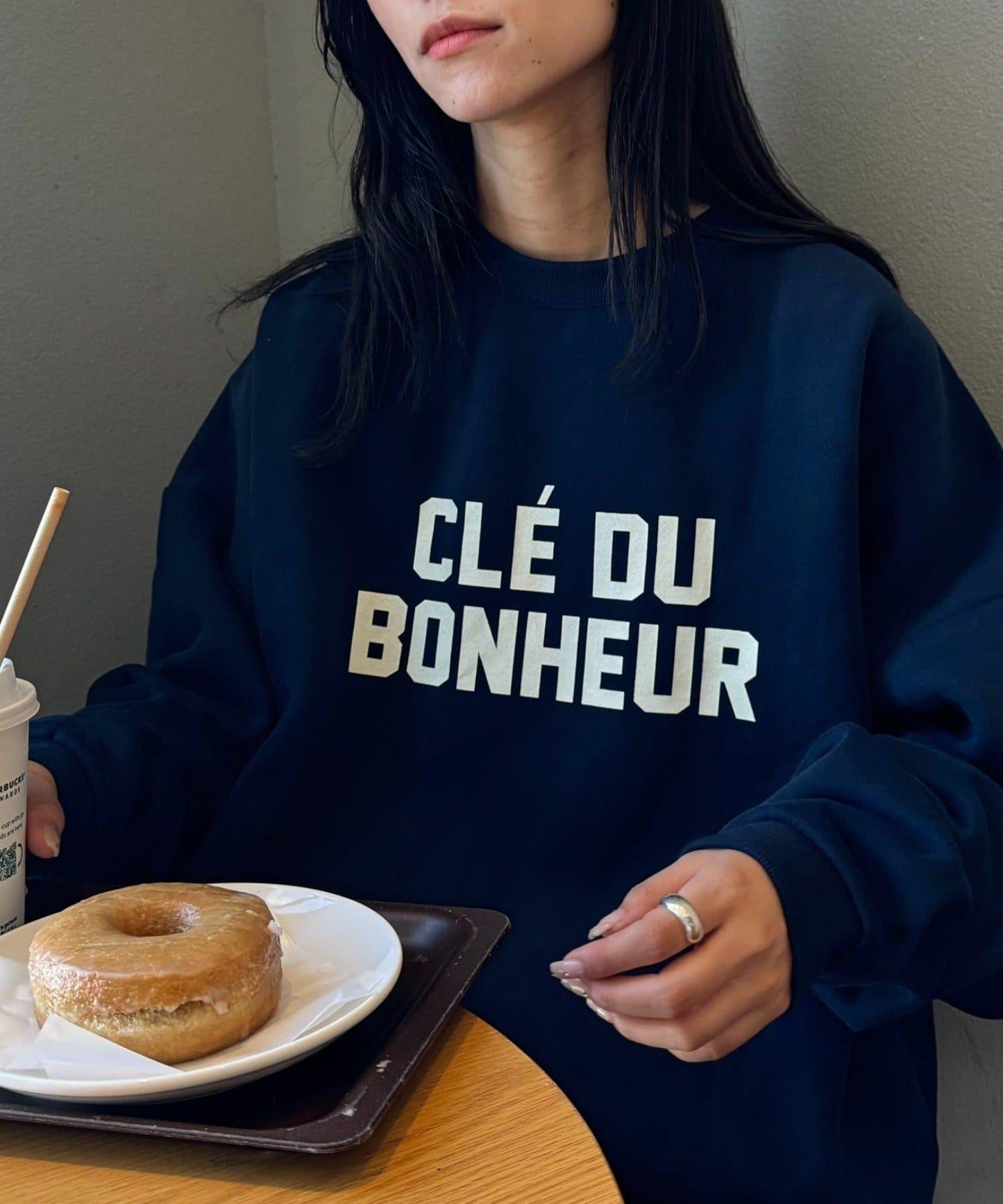 CLE'DU寬鬆版型字母印花衛衣