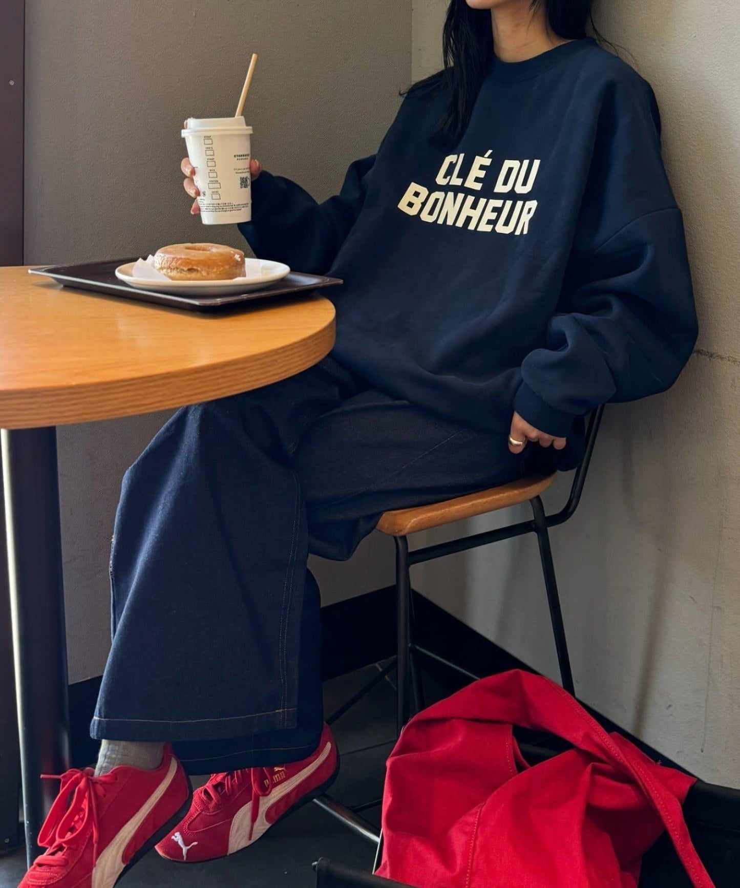 CLE'DU寬鬆版型字母印花衛衣