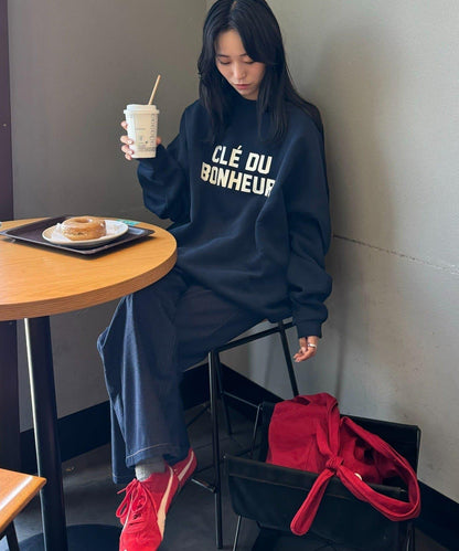 CLE'DU寬鬆版型字母印花衛衣