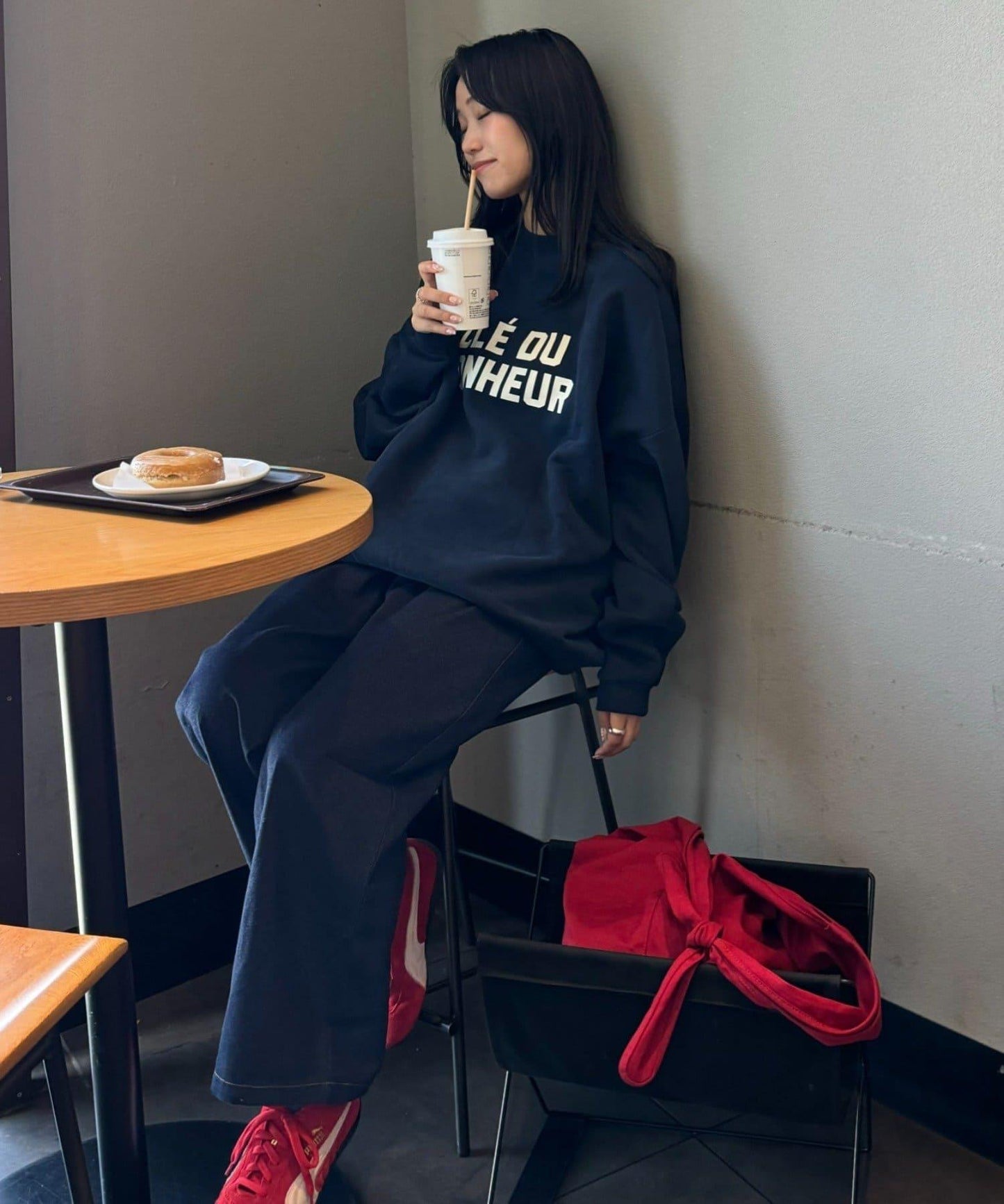 CLE'DU寬鬆版型字母印花衛衣