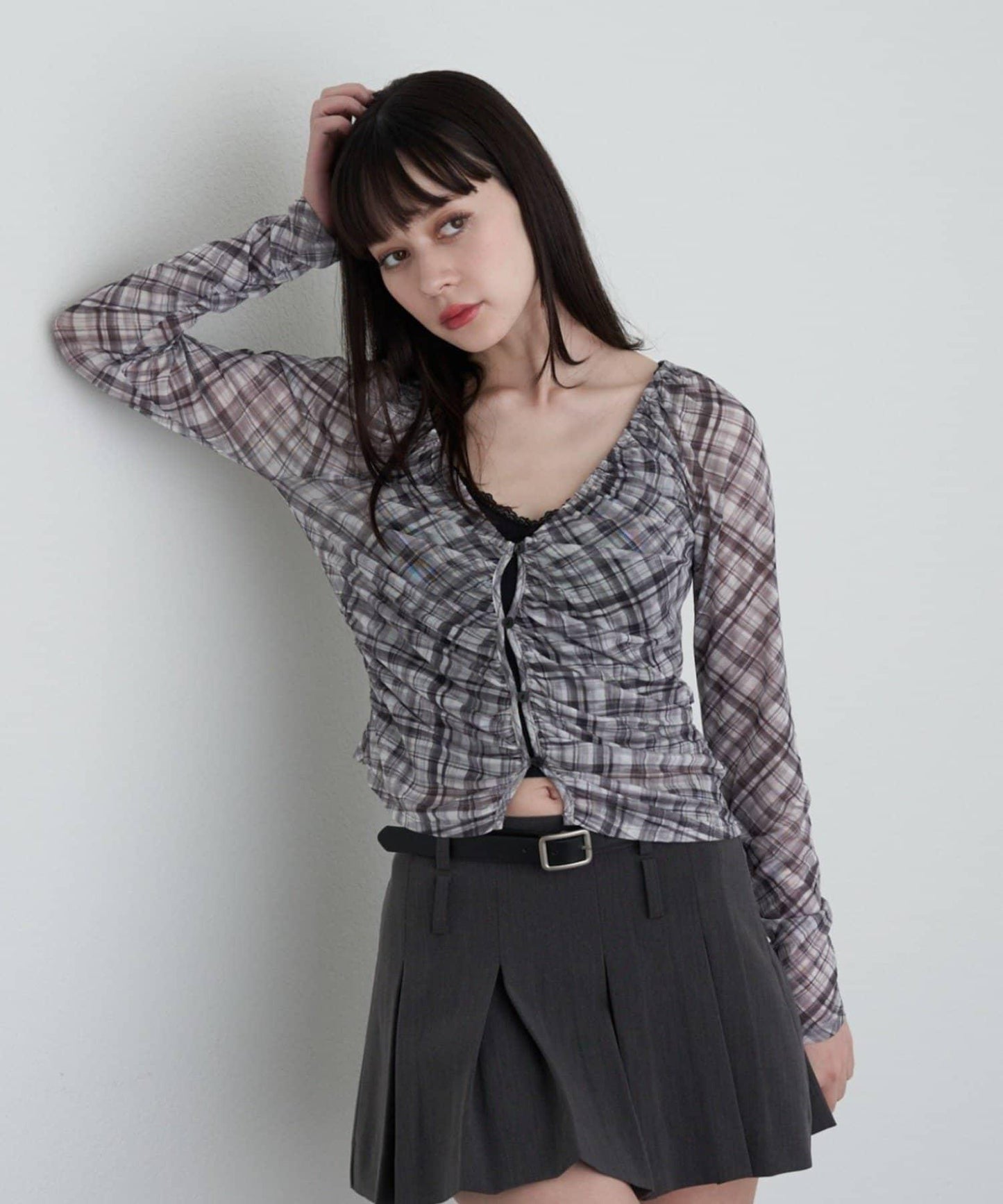 透視開衫與內衣吊帶套裝