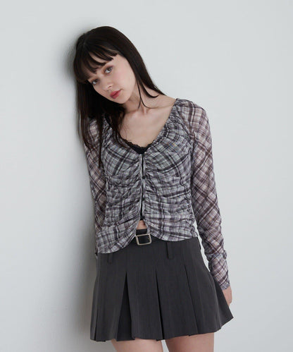 透視開衫與內衣吊帶套裝