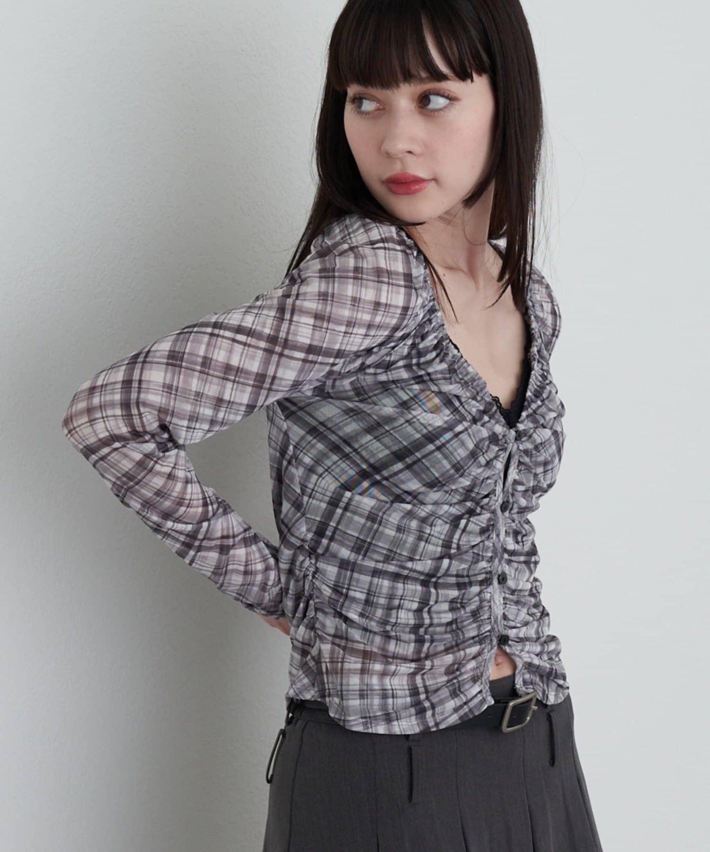 透視開衫與內衣吊帶套裝