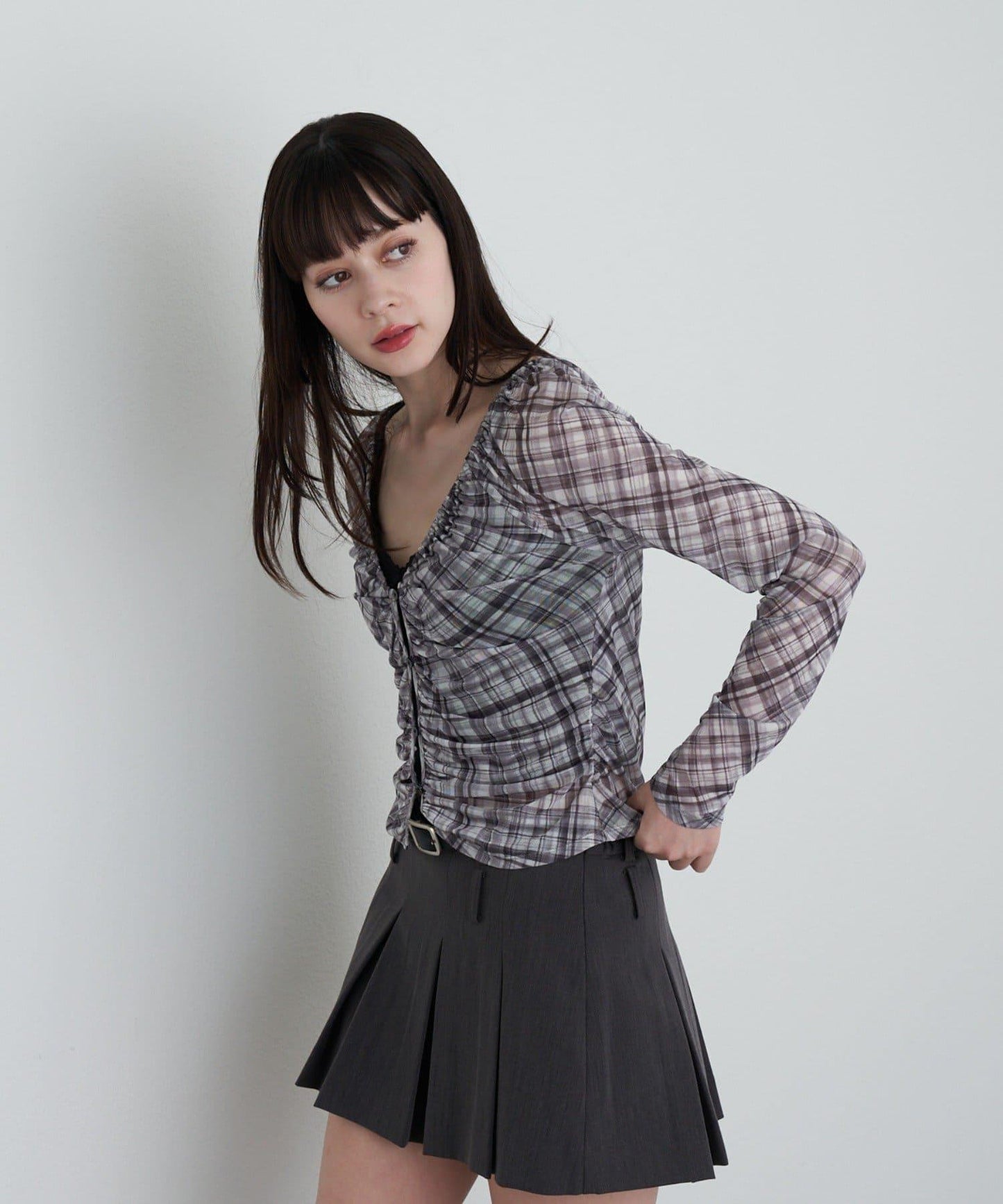 透視開衫與內衣吊帶套裝