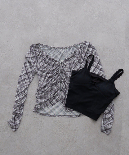 透視開衫與內衣吊帶套裝