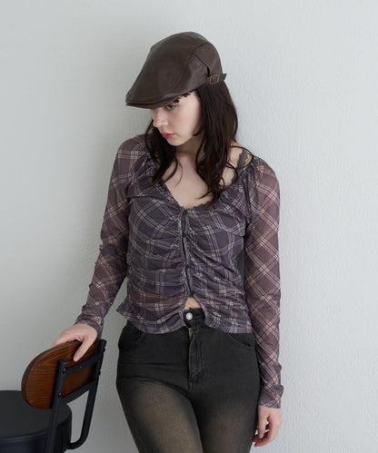 透視開衫與內衣吊帶套裝