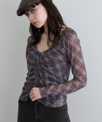 透視開衫與內衣吊帶套裝