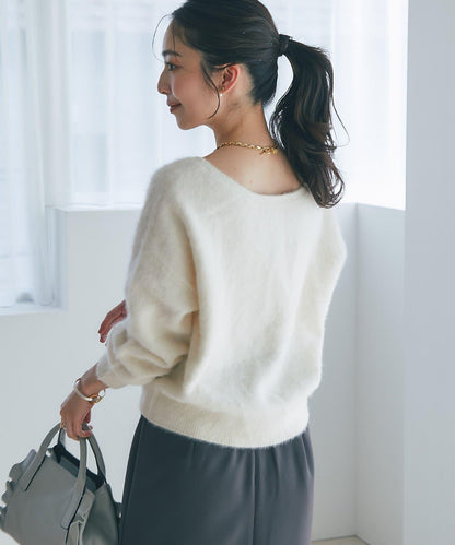【最強美人感】羊毛羊絨混紡前後兩穿針織衫