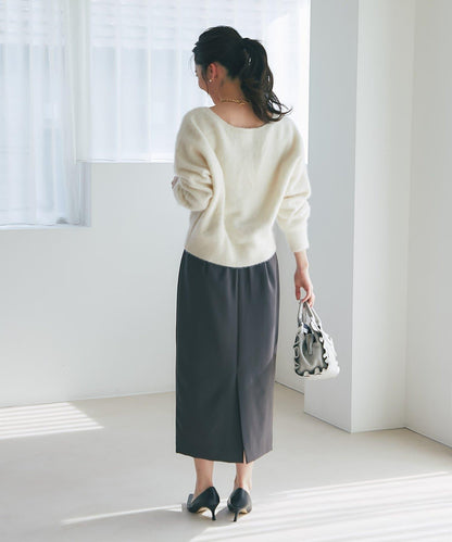 【最強美人感】羊毛羊絨混紡前後兩穿針織衫