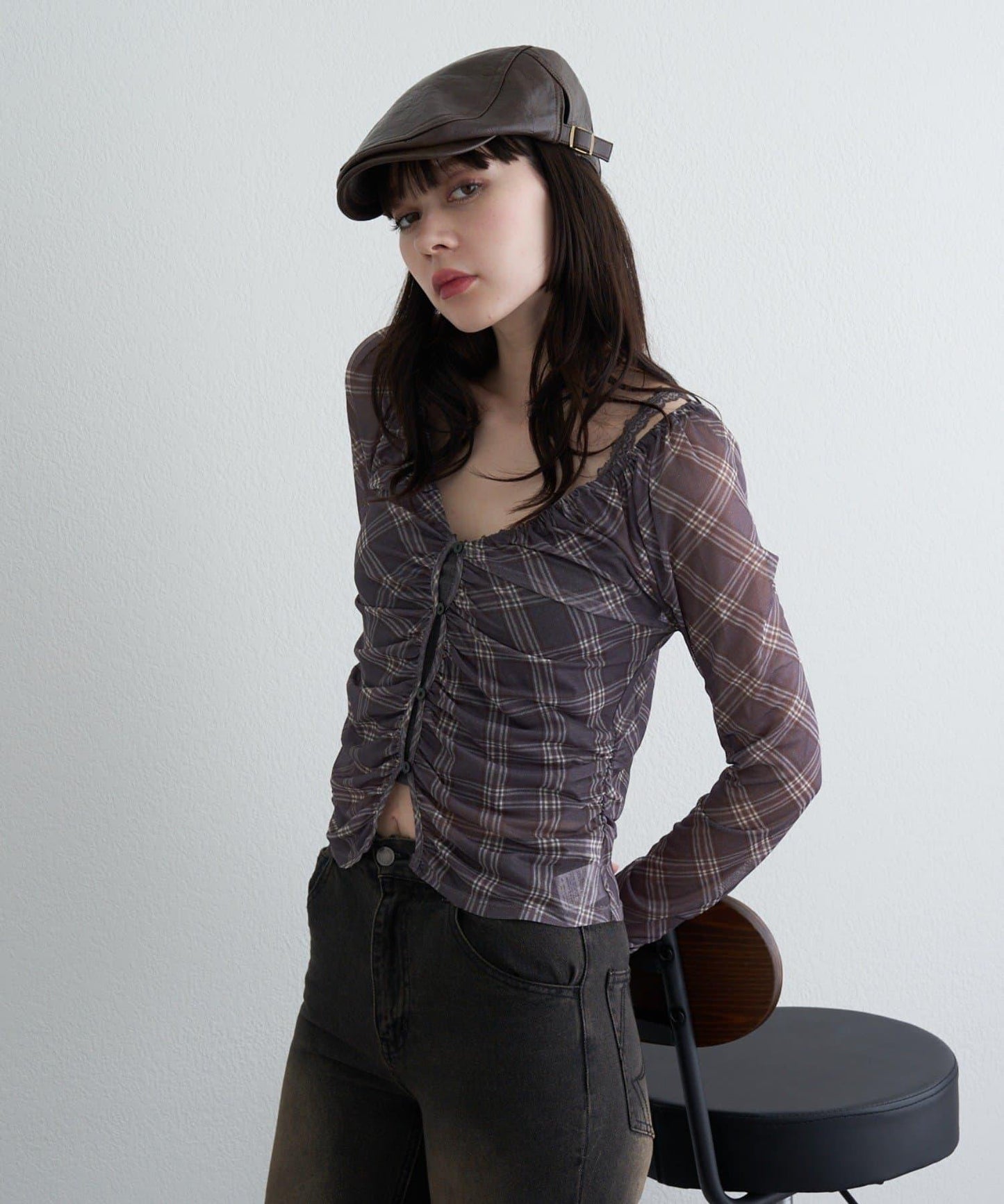 透視開衫與內衣吊帶套裝