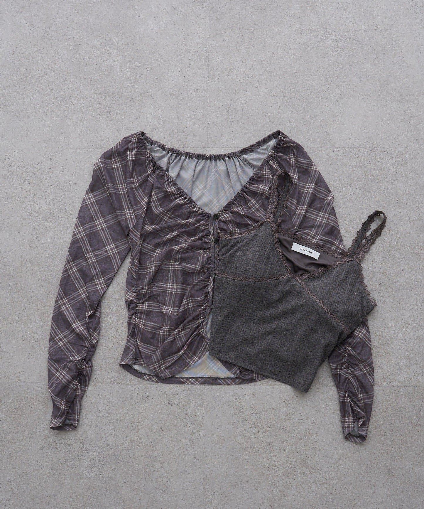 透視開衫與內衣吊帶套裝