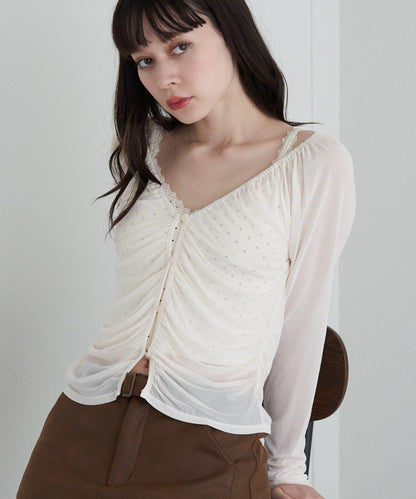 透視開衫與內衣吊帶套裝