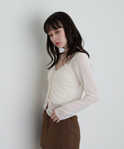 透視開衫與內衣吊帶套裝