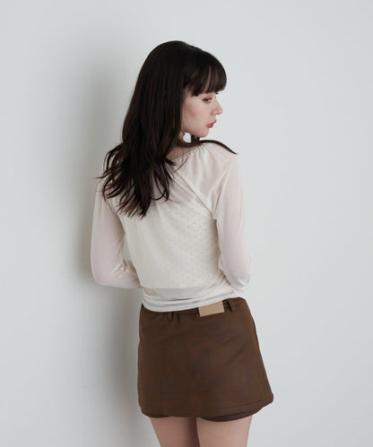 透視開衫與內衣吊帶套裝